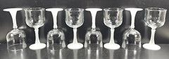 (8) Cristal D’Arques CRA37 Wine Glasses Set Frosted Knob Stemware Clear Bowl Lot