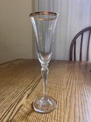 Oscar de la Renta Lafayette Gold crystal champagne flute