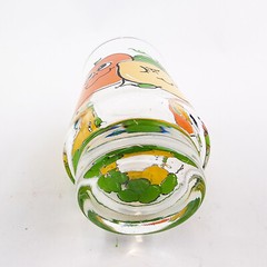 Vintage Nancy Lynn Smiling Fruit Juice Tumbler Glass Cup 4″ Kitchen Decor