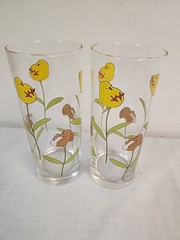 EASTER Ocean Thailand Bunny Rabbit Chicks Highball Glasses 6 3/4″ TUMBLERS (2)