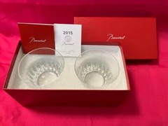 Baccarat Rosa Year Tumbler 2015 Crystal Rock Glass pair Glasses Unused w/Box