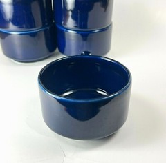 Vintage Pfaltzgraff Cups Mugs Bowls Cobalt Blue Ceramic 9 oz #100 Lot of 6