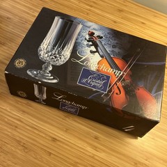 4 Cristal d’Arques France “LONGCHAMP” 11.75oz Iced Tea Goblets In Box