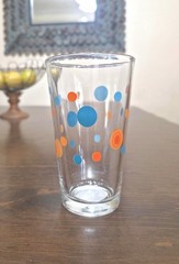 Vintage Libbey Retro Polka Dot Drinking Glass Retro Tumbler