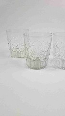Adam’S Old Pilgrim Glass- Whiskey Glass – Vintage Patterned Tumblers – Set Of 4
