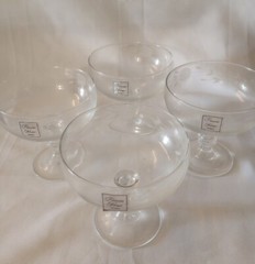 Set of 4 Princess House #507 Footed Dessert/Sherbert/Champagne Glasses w/Sticker