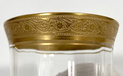 Vtg Tiffin Franciscan MINTON Gold Encrusted Trim Optic Glass Tumbler 10.5 oz. 4″