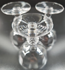 3 Morgantown Golf Ball Clear Low Sherbet Set Vintage Optic Bowl Stemware MCM Lot