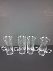 Vintage Irish Coffee Glasses Swirl With Applied Handles Set Of 4