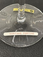 (6) Noritake Fortune 7-3/8″ Water Goblet Wine Glass Stemware Gold Rim Japan