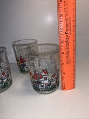 SET OF 4 LUMINARC D’ARQUES DUBLIN 1992 CHRISTMAS HOLIDAY VILLAGE ROCKS GLASSES