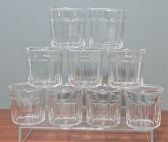 Set of 9 Clear Luminarc 500ml Paneled Working Collection Tumbler Glasses
