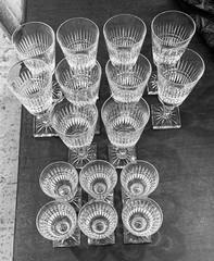 Rare Pairpoint Antique Set of 16 Glasses; Model No. 5000/Pattern No. 33; MINT