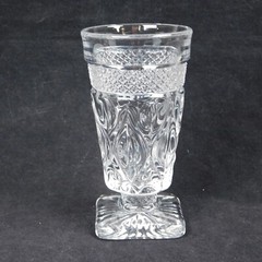 Set Of 2 Imperial Cape Cod Clear Square Footed Juice Glasses Vintage 5.25″ High
