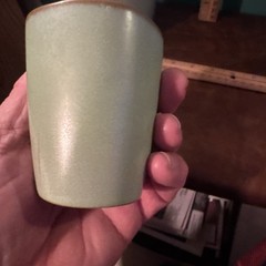 Vintage Pair Of Frankoma Prairie Green Tumblers 3.5 Inches High 5LC