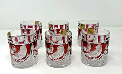Vintage Hofbauer Byrdes Collection Lead Crystal Old Fashioned Glasses Set of 6