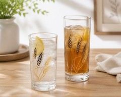 MCM Homer Laughlin 22K Gold Wheat Decorated Tumbler Glasses Set of 18