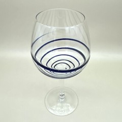 Cobalt Swirl Long Stem Red or White Wine Glass 8.5 in