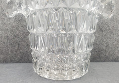 Small Mid Century Ice Bucket ~ Geometric Pressed Glass