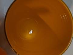 5 ) MCM Vintage Art Deco Drinking Orange/Yellow Acrylic Glasses /Tumblers 6”