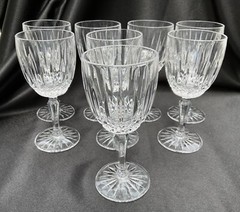 8 Mikasa OLD DUBLIN White Wine Crystal Goblets
