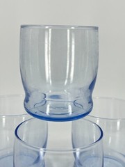 4 Vtg Libbey Misty Blue Prime Time Drinking Glasses Double Rocks Tumblers 3.5″H