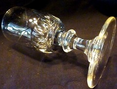 SET 4 EAPG Beacon THUMBPRINT Barware GOBLETS Heavy Glass FOOTED TUMBLERS