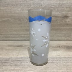 3 Vintage Frosted Glass Atomic Snowflake Diamond High Ball Ice Tea Tumblers MCM