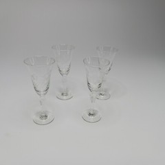 Vintage W.T. Grant Handcut Crystal Wine Glass Set Of 4 made in Japan 3.75″