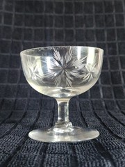 Antique Low Sherbet/Dessert Glass • Blown Glass • Cut 110(Stem #863) by Fostoria