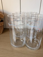 Corelle Corning ENGLISH BREAKFAST Set of 6 Tumbler 16 oz Beverage Glasses Cottag