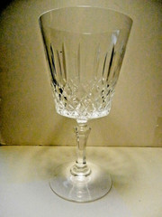 Cristal D’Arques-Durand CRA-56-Cut Criss Cross~Crystal Water Goblet-France-Vtg