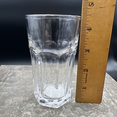 Set of 4 Libbey Gibraltar 12 oz Glasses DuraTuff Paneled Clear Vintage Mod 15238