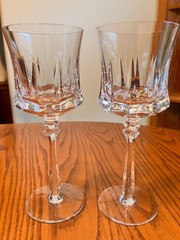 Set Of 2 Mikasa Wine Glasses Marquis Crystal Cut Glass 7 1/4″ Discontinued
