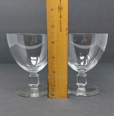 Set Of 8 Vintage St Lambert Nevel Water Goblets With Square Cube Stem MCM