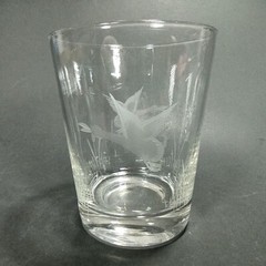 West Virginia Glass Specialty # 678-5 Set of 4 Flat Tumblers Etched Glasses 4.5″