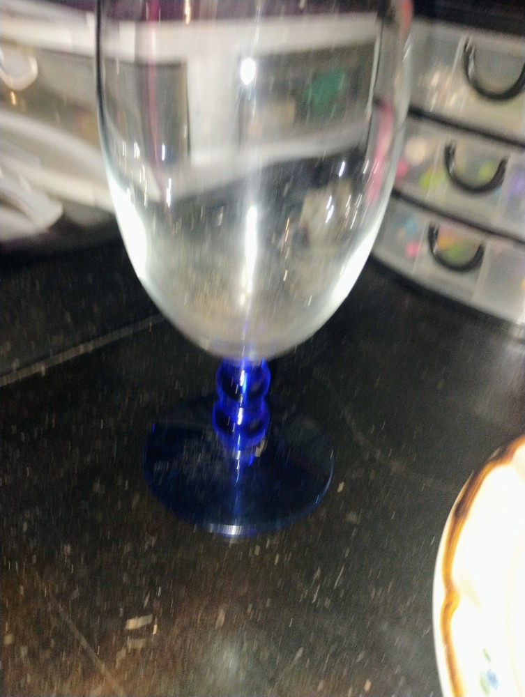Metropolis Blue Libbey Glass Set of 2 Ball Stem Iced Tea Glasses