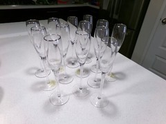 LENOX ENCORE PLATINUM LOT OF 13 CHAMPAGNE FLUTES