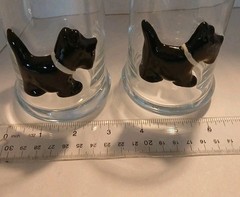 Vtg Scotch Whiskey Old Fashioned Traditional Glass With Scottish Terrier 3D 1979
