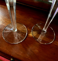 WATERFORD CRYSTAL Millennium HAPPINESS Champagne Toasting Flutes (2ea) 9-1/4″
