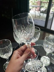 (1) Wine Claret Glass 7-3/4″ Goblet, Cut Crystal Edinburgh Montrose Signed