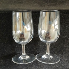 Baccarat Clear France Crystal Glasses Set Of Two 5.5″H Marked