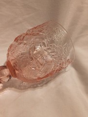 Vintage L.G. Wright Glass Madonna Inn Pink Wild Rose Water Goblet 6.5″