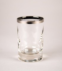 Vintage Swirl Optic Juice Tumbler Glasses Set of 6 Silver Rim Glassware