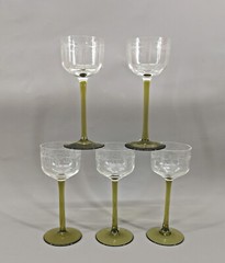 9135080 Set 5 Wine Glasses Art Nouveau Um 1900/20 H18, 2in