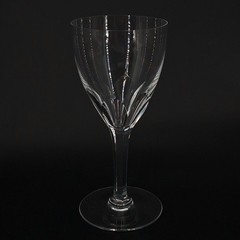 Genova by Baccarat Crystal Water Glass Goblet 6-Sided Thumbprint Cut Stem