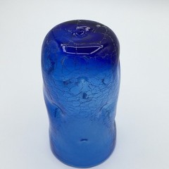 Blenko Cobalt Blue Crackle Glass Pinched Dimpled 6″ Tumbler