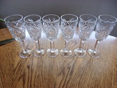 Etched Sherry Cordial Liquor Stars 5 1/8″ Cut 2.5 Oz – Set of 6