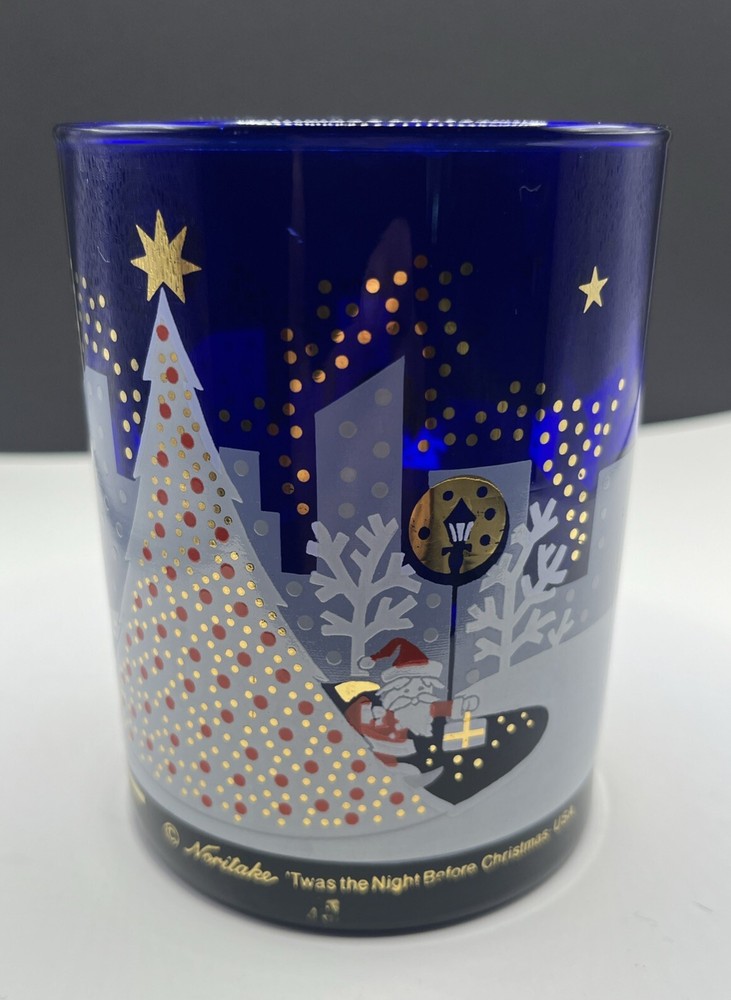 1- Noritake Cobalt Blue Twas The Night Before Christmas Old Fashioned