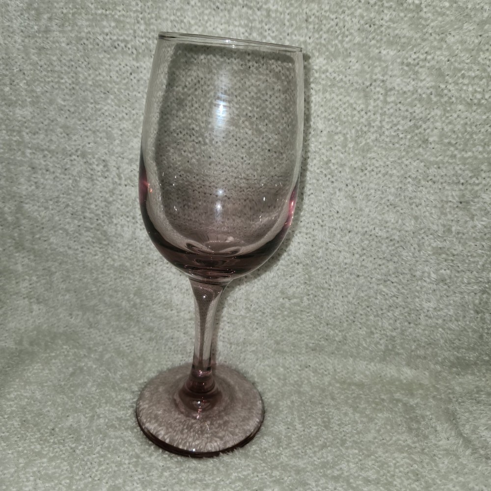 1 Vintage 1970’s LIBBEY Premiere Pink Plum Wine Glass Water Goblet Replacement